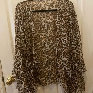 Shein womens bathing suit cover up leopard print 3x